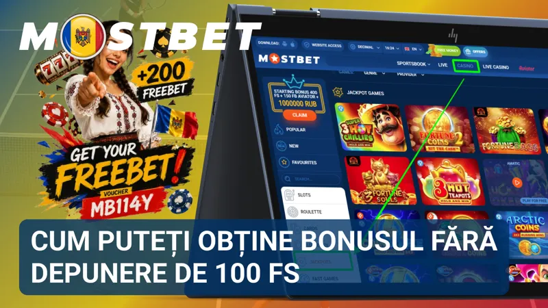 Persoană care completează formularul promoțional pentru activarea bonusului fără depunere de 100 FS.