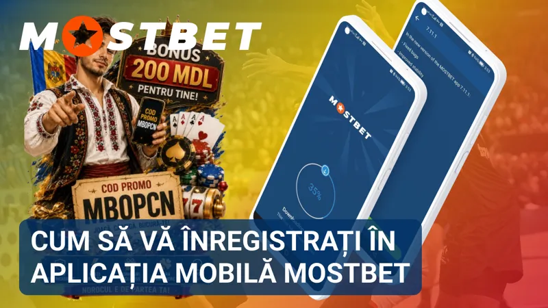 Formularul de înregistrare în aplicația mobilă MostBet pentru crearea unui cont nou.