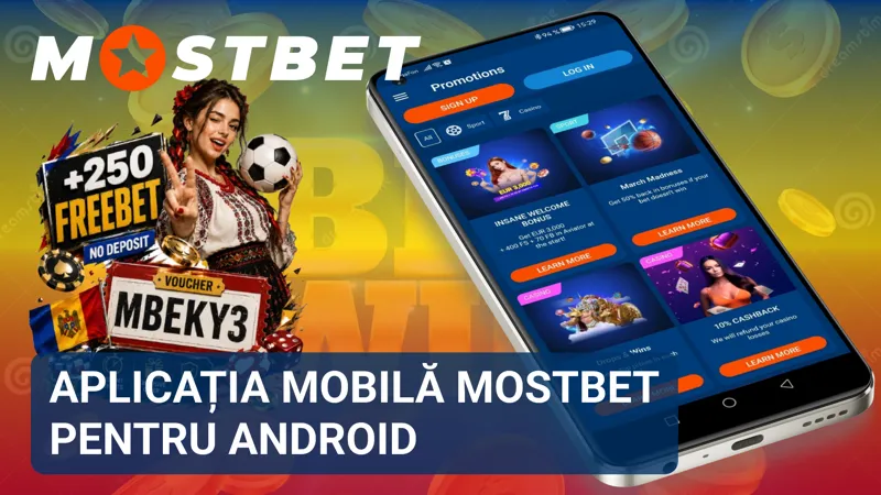 Aplicația MostBet pentru Android instalată pe smartphone pentru acces la platformă.