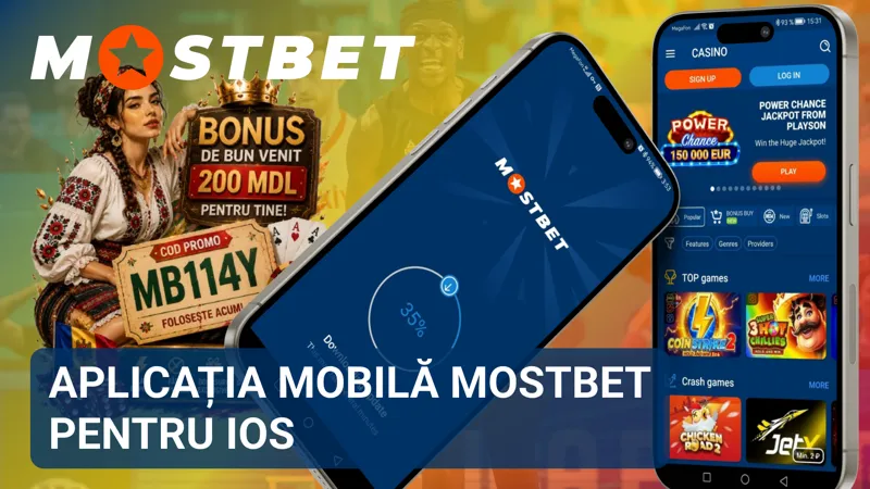 Aplicația MostBet pentru iOS optimizată pentru utilizarea pe dispozitive Apple.