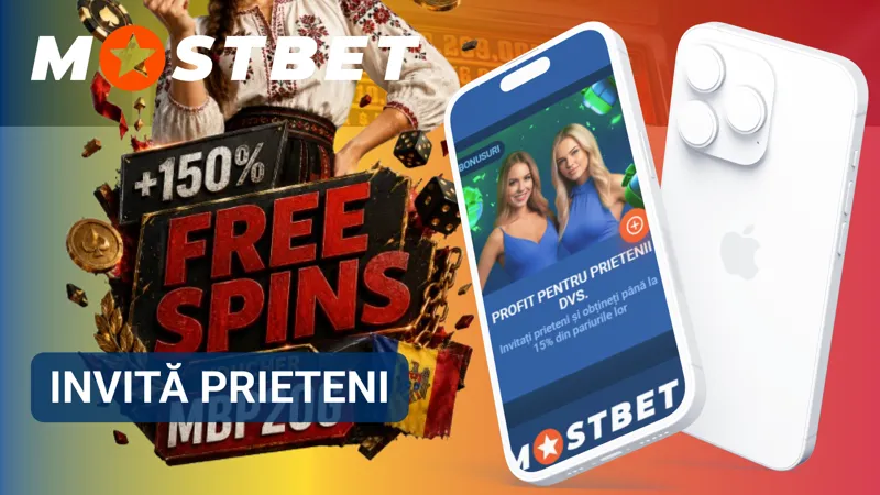Programul MostBet „Invită prieteni” pentru recomandarea platformei altor utilizatori.