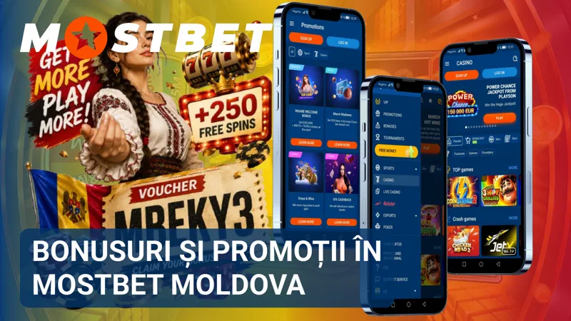 Secțiunea MostBet Moldova dedicată bonusurilor și promoțiilor disponibile pentru utilizatori.