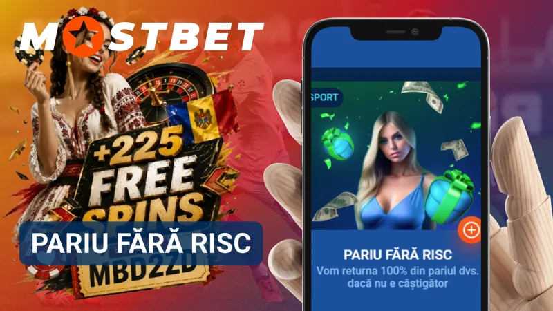 Oferta MostBet de pariu fără risc pentru anumite promoții sportive.