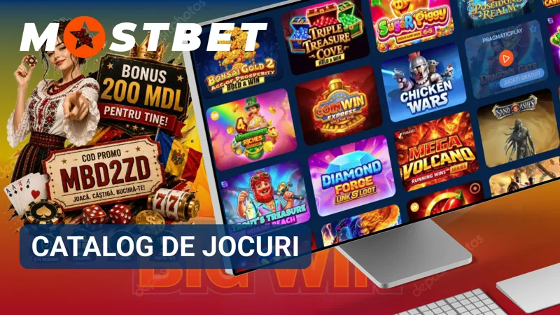 Catalogul de jocuri MostBet cu opțiuni variate pentru jucătorii din Moldova.