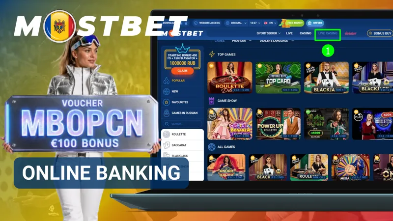 Pagina de internet banking utilizată pentru confirmarea unei depuneri către contul Mostbet.