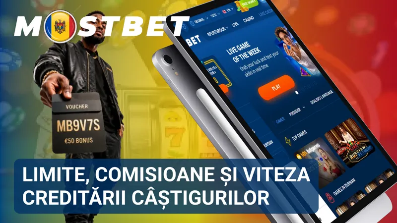 Tabel informativ cu limitele de depunere, comisioanele și termenele de procesare a plăților în Mostbet.