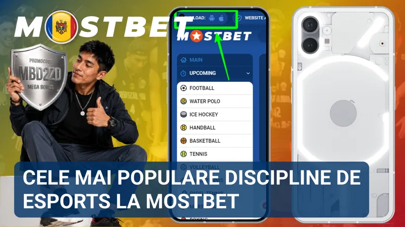 Imagine cu competiții de Counter-Strike 2, Dota 2 și League of Legends disponibile în oferta esports MostBet.