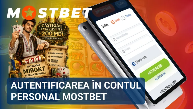 Pagina de autentificare Mostbet pentru acces securizat la contul personal.