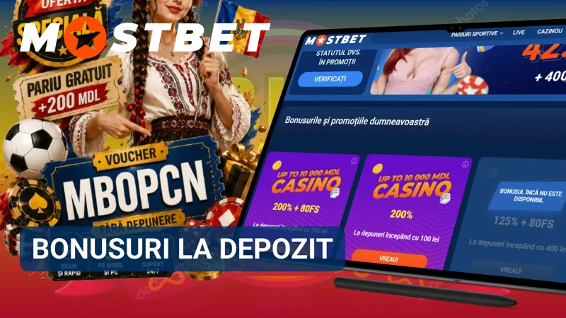 Bonusurile Mostbet acordate la prima depunere sau la alimentarea contului.