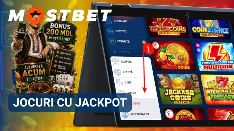 Jocuri cu jackpot în Mostbet ce oferă șansa unor câștiguri progresive mari.