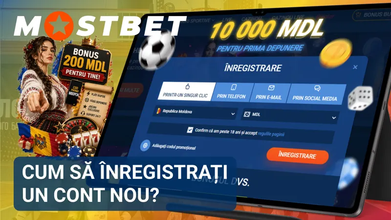 Formularul de înregistrare Mostbet pentru crearea rapidă a unui cont nou în Moldova.