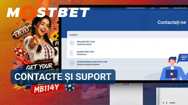 Pagina Mostbet cu opțiuni de contact și canale de suport pentru utilizatori.