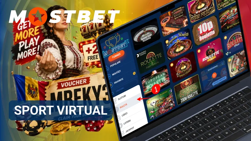 Secțiunea de sport virtual Mostbet cu meciuri simulate și rezultate generate automat.