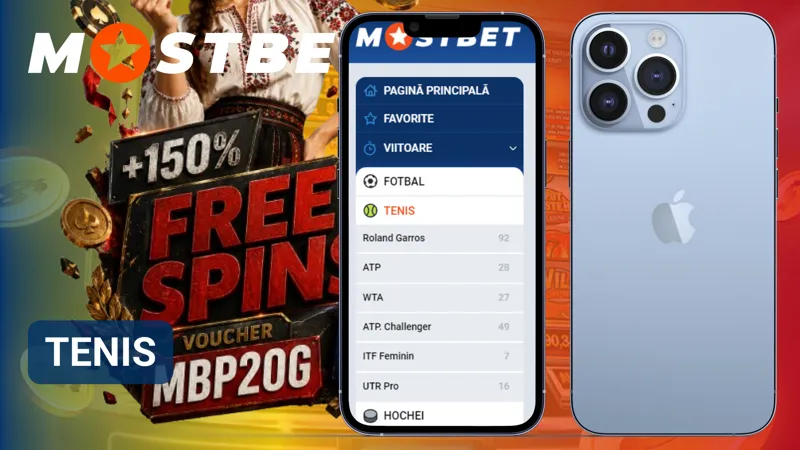 Secțiunea de pariuri pe tenis Mostbet cu turnee și meciuri disponibile zilnic.