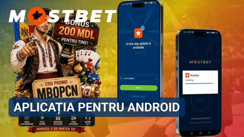 Aplicația Mostbet pentru Android instalată pentru acces comod la pariuri și cazinou.