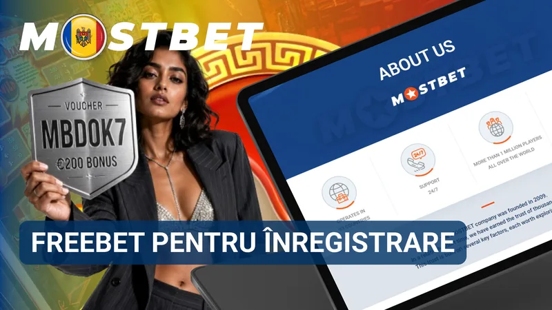 Cupon de freebet Mostbet afișat după finalizarea înregistrării pe platformă.
