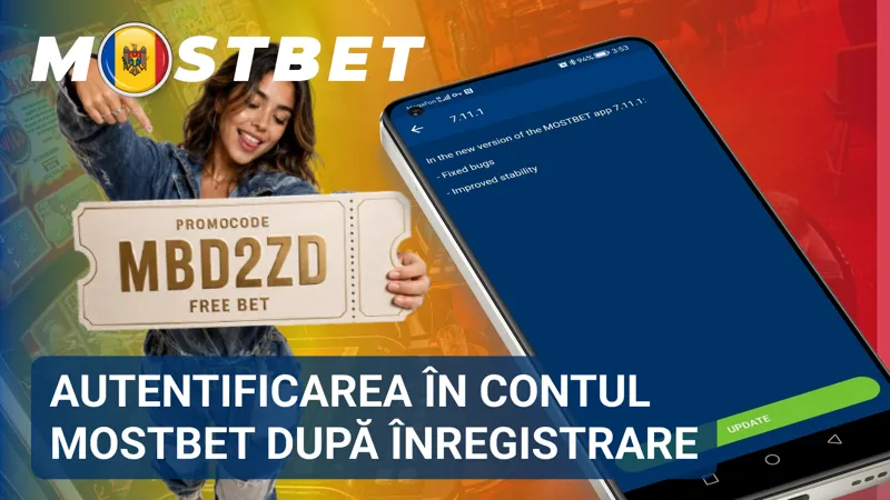 Pagina de conectare MostBet cu câmpuri pentru introducerea datelor contului creat recent.