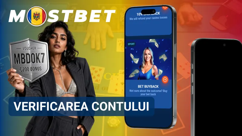 Secțiunea de verificare MostBet cu încărcarea documentelor pentru confirmarea identității contului.