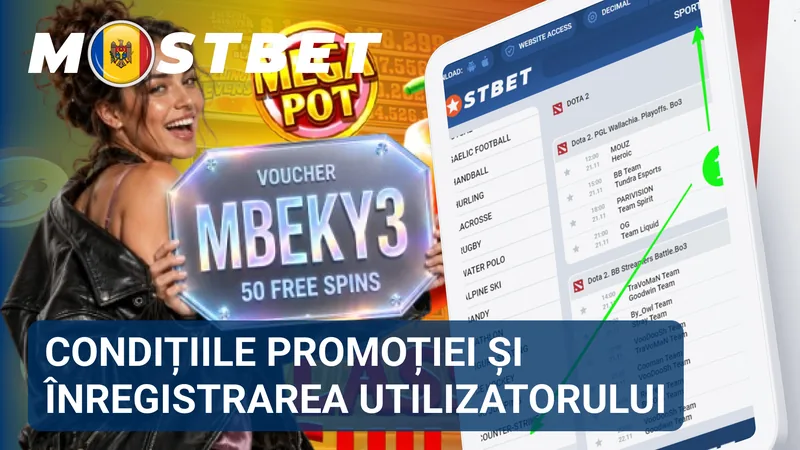 Pagina cu regulile promoției și cerințele pentru înregistrarea unui cont în MostBet.